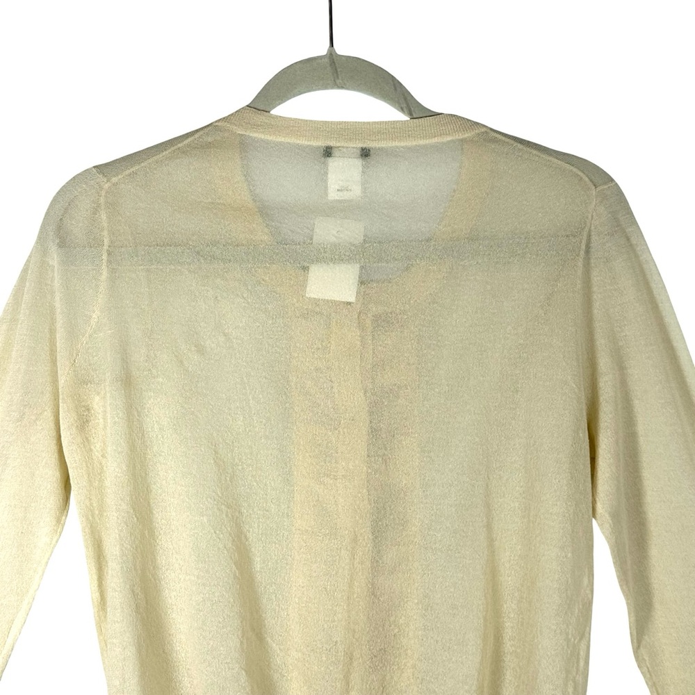 J. Crew NWT Semi-Sheer Ruffle Front Button Up Neck Cardigan Sweater Size Large - Picture 7 of 11